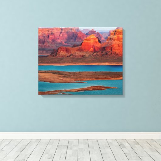 Dominguez Butte & Lake Powell, Utah Canvas Afdruk (Insitu (Houten vloer))