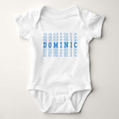 Dominic Blue Gepersonaliseerde herhalingsnaam Romper (Voorkant)