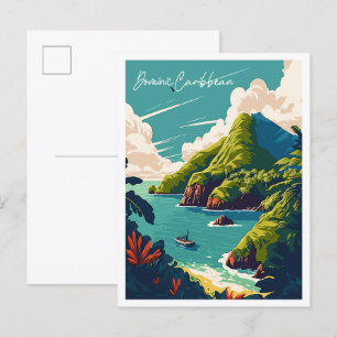 Dominic Caribbean vintage reisillustratie Briefkaart