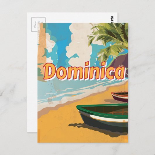 Dominica Beach-Poster Briefkaart (Voorkant / Achterkant)