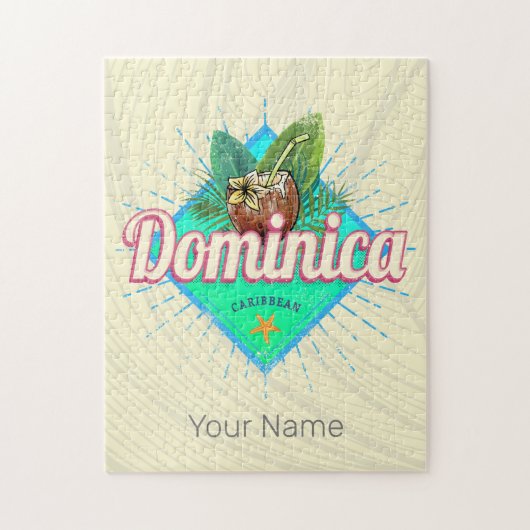 Dominica Caraïbisch Retro Vakantie  Eiland Legpuzzel (Verticaal)