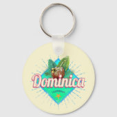 Dominica Caraïbisch Retro Vakantie  Eiland Sleutelhanger (Voorkant)