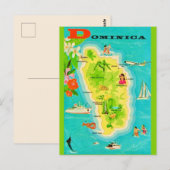 Dominica Caribbean Island  Map Postcard Briefkaart (Voorkant / Achterkant)