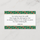 DOMINICA Custom Christelijk Johannes 3:16 Schrift Visitekaartje (Achterkant)