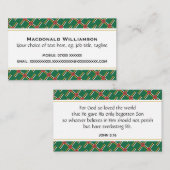 DOMINICA Custom Christelijk Johannes 3:16 Schrift Visitekaartje (Voorkant / Achterkant)