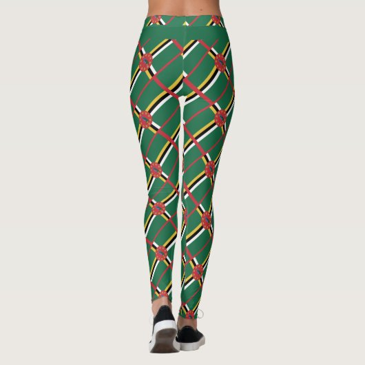 DOMINICA Custom Text RUN UW EIGEN RACE-vlag Leggings (Achterkant)
