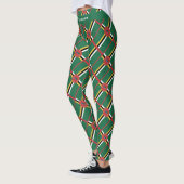 DOMINICA Custom Text RUN UW EIGEN RACE-vlag Leggings (Links)