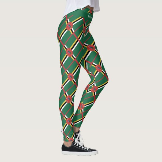 DOMINICA Custom Text RUN UW EIGEN RACE-vlag Leggings (Rechts)