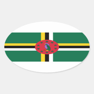 Dominica de Ovale Sticker van de Vlag
