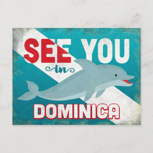 Dominica Dolphin - Retro Vintage Travel Briefkaart