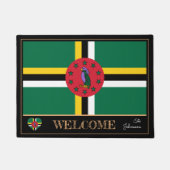 Dominica & Dominica Flag house mats/sport Welkomst Deurmat (Voorkant)