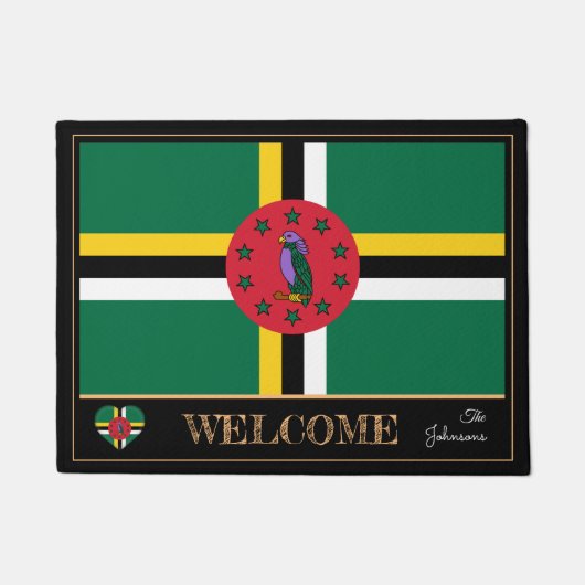 Dominica & Dominica Flag house mats/sport Welkomst Deurmat (Voorkant)
