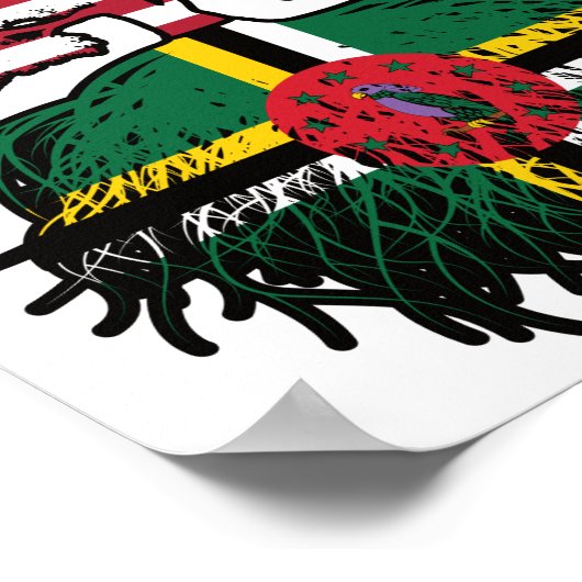 Dominica Dominican American USA Tree Roots Flag Poster (Hoek)
