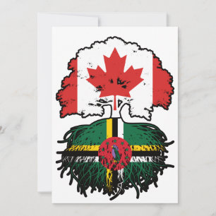 Dominica Dominican Canadian Canada Tree Roots Flag Kaart