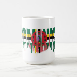 Dominica Drip Text | Caribisch Vlagontwerp | Fan Koffiemok