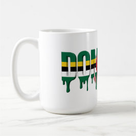 Dominica Drip Text | Caribisch Vlagontwerp | Fan Koffiemok
