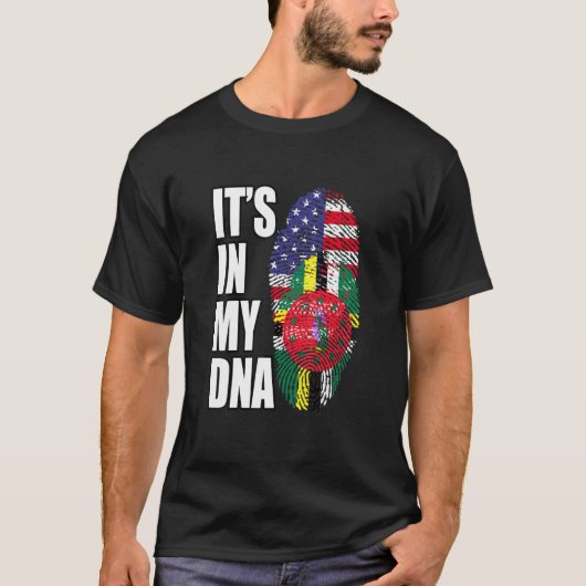 Dominica en Amerikaans DNA-schilderwerelderfgoed T-shirt (Voorkant)