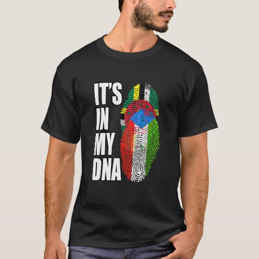 Dominica en Equatoriaal Guinee Mix DNA-vlag Herit T-shirt (Voorkant)