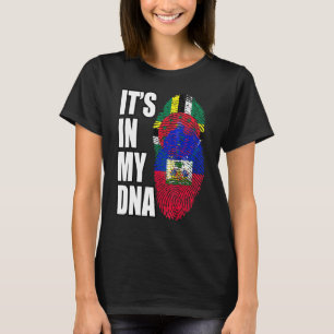 Dominica En Haïtiaanse Mix DNA Vlag Erfgoed T-shirt