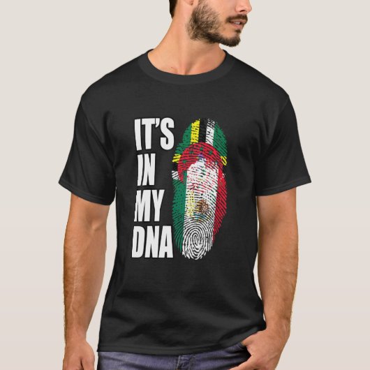 Dominica en Mexicaanse Mix DNA-vlag Erfgoed T-shirt (Voorkant)
