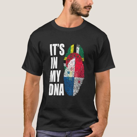 Dominica en Panamese mix DNA vlag erfgoed T-shirt (Voorkant)