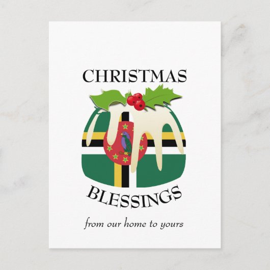 DOMINICA Festive Pudding-kerstBriefkaart Briefkaart (Voorkant)