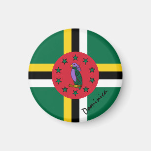 Dominica flag & America - reis-/sportfans Magneet