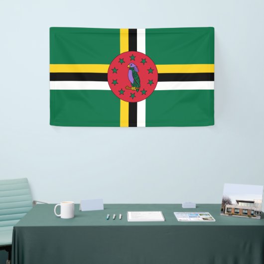 Dominica flag Banner (Beurs)