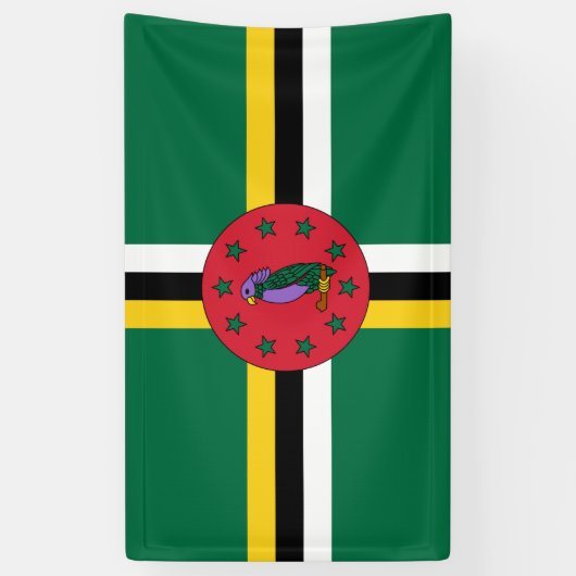 Dominica flag Banner (Verticaal)