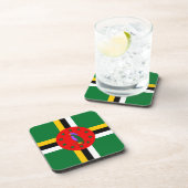 Dominica Flag Bier Onderzetter (Rechterzijde)