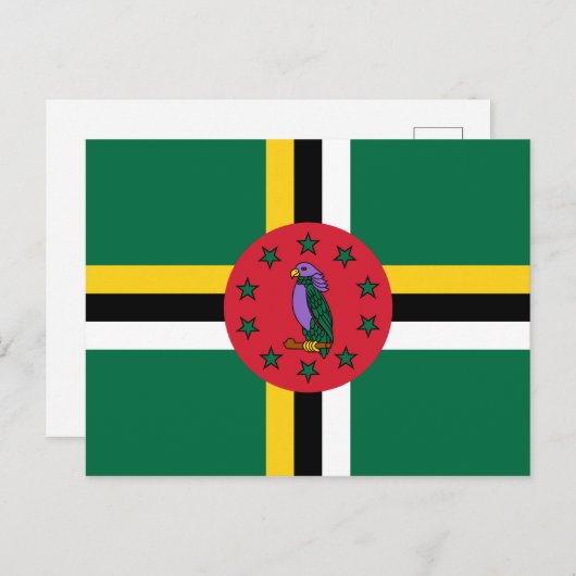 Dominica Flag Briefkaart (Voorkant / Achterkant)