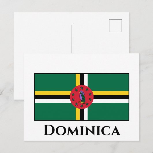 Dominica Flag Briefkaart (Voorkant / Achterkant)