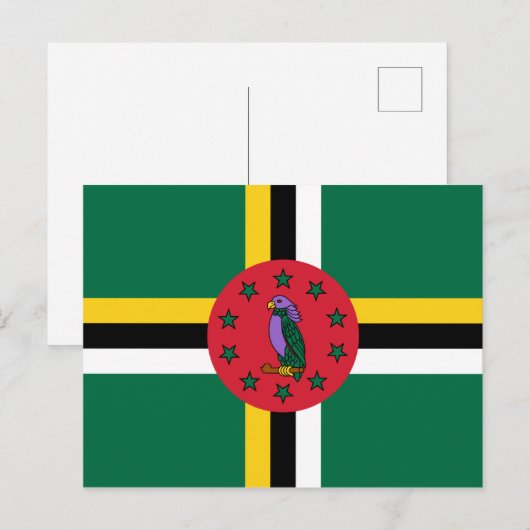 Dominica Flag Briefkaart (Voorkant / Achterkant)