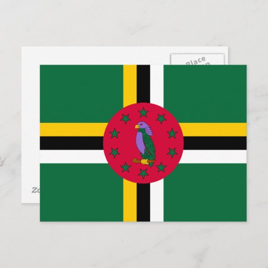Dominica Flag Briefkaart (Voorkant / Achterkant)