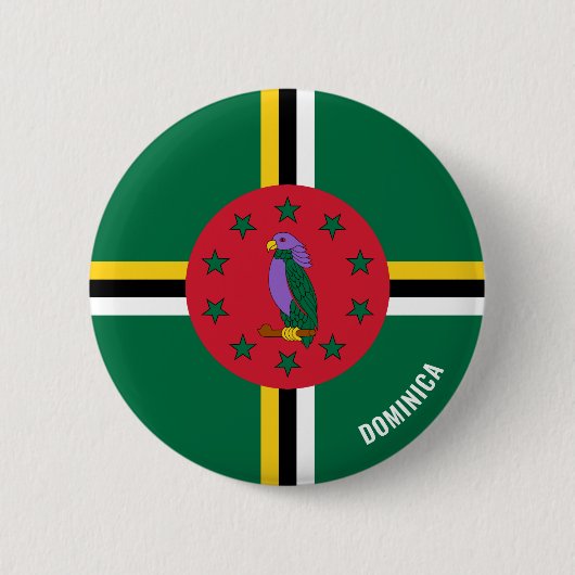 Dominica Flag Charming Patriotic Ronde Button 5,7 Cm (Voorkant)