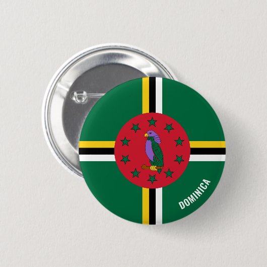 Dominica Flag Charming Patriotic Ronde Button 5,7 Cm (Voorkant /achterkant)