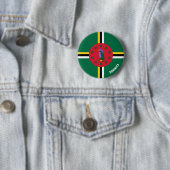 Dominica Flag Charming Patriotic Ronde Button 5,7 Cm (In situ)
