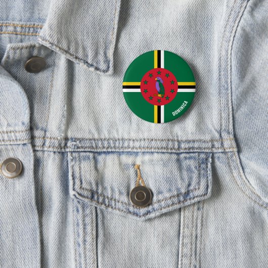 Dominica Flag Charming Patriotic Ronde Button 5,7 Cm (In situ)