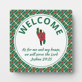 DOMINICA FLAG Christelijk Welkom Fotoplaat