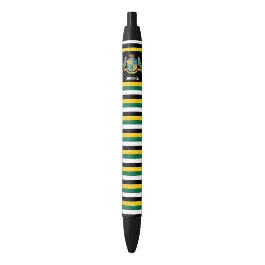 Dominica Flag Cute Patriotic Zwarte Inkt Pen (Voorkant Verticaal)