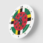 Dominica Flag & Dominica trendy mode/design Ronde Klok (Hoek)