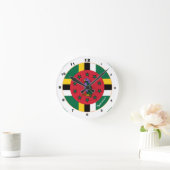 Dominica Flag & Dominica trendy mode/design Ronde Klok (Huis)