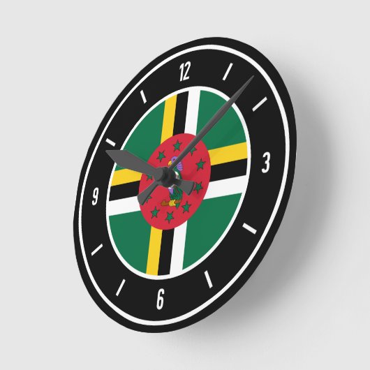 Dominica Flag Elegant Ronde Klok (Hoek)
