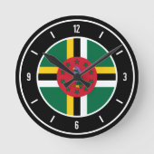 Dominica Flag Elegant Ronde Klok (Voorkant)