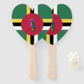 Dominica Flag Emblem Handwaaier (Voorkant en achterkant)