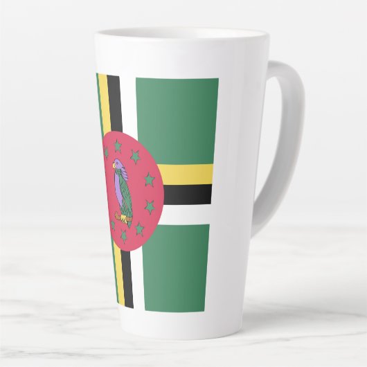 Dominica Flag Emblem Latte Mok (Rechterhoek)