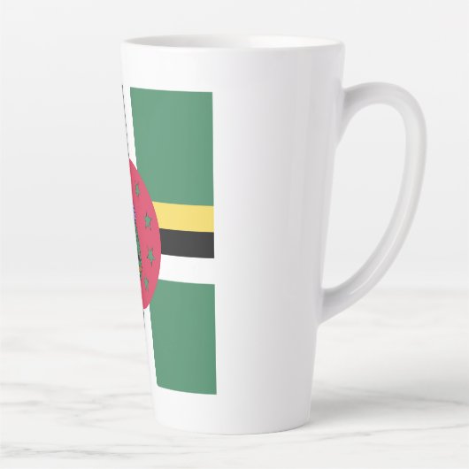 Dominica Flag Emblem Latte Mok (Rechts)