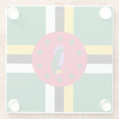 Dominica Flag Glazen Onderzetter (Achterkant)