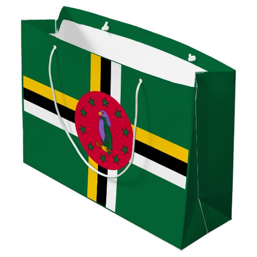 Dominica Flag Groot Cadeauzakje (Achterkant Gekanteld)
