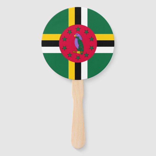 Dominica Flag Handwaaier (Achterkant)